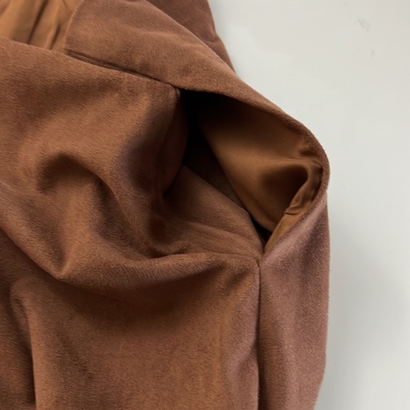 ESPRIT Brown Faux Suede Fully Lined Skirt with Pockets NWT - Picture 7 of 12